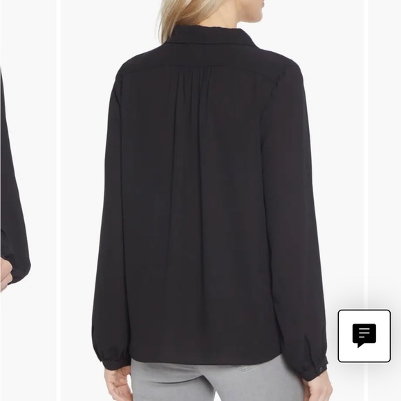 NWT NYDJ Black Modern Blouse Size Large button front - Picture 4 of 5